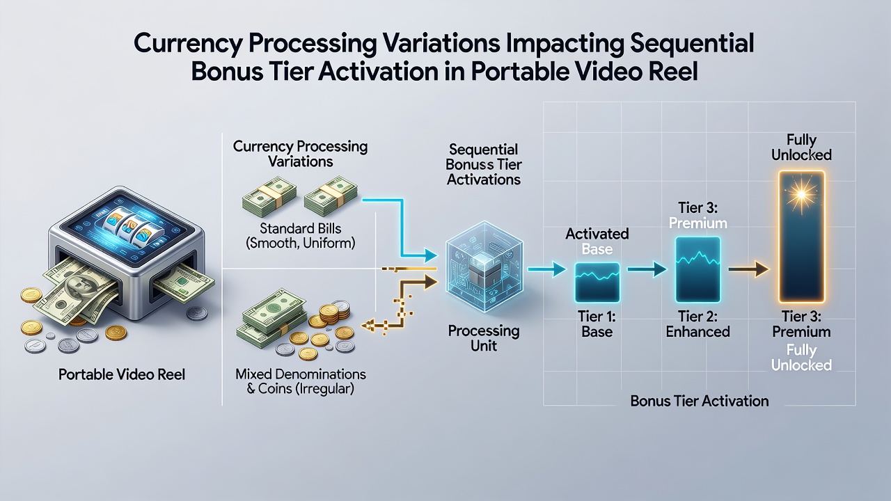Flowchart illustrating currency processing pathways leading to bonus tier activation in mobile gaming apps