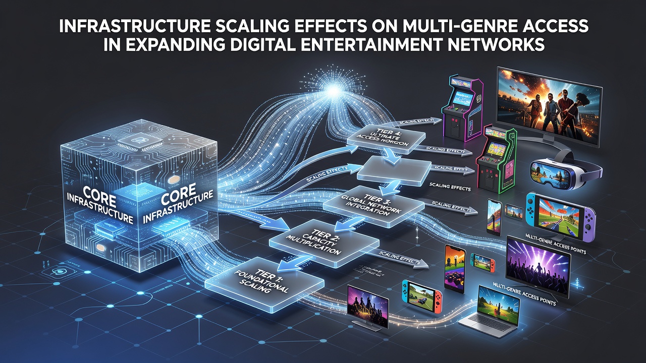 Multi-genre digital entertainment access across scaled network infrastructure